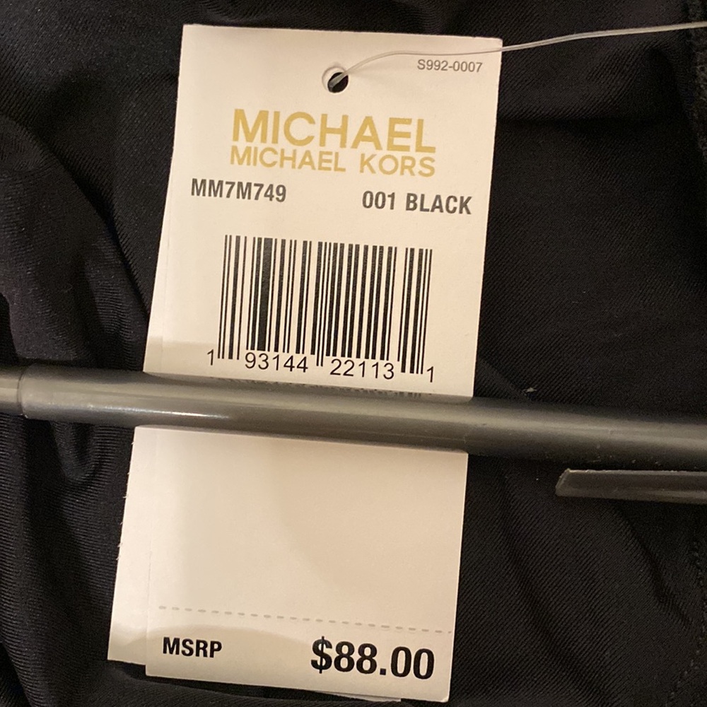 Michael Kors Iconic Side Tie Dress Swim Cover up Medium Black - Picture 7 of 7